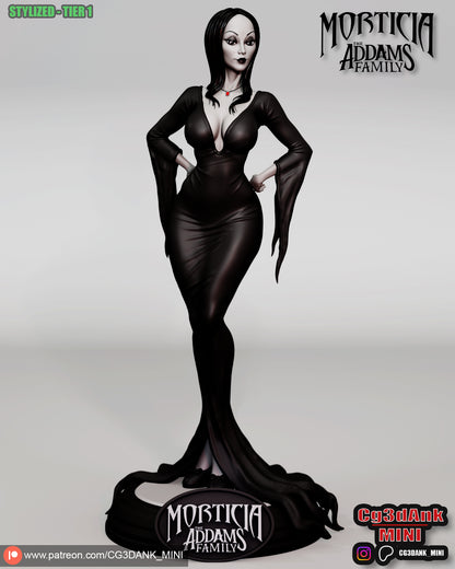 Morticia Addams Statue 3D-Printed Kit