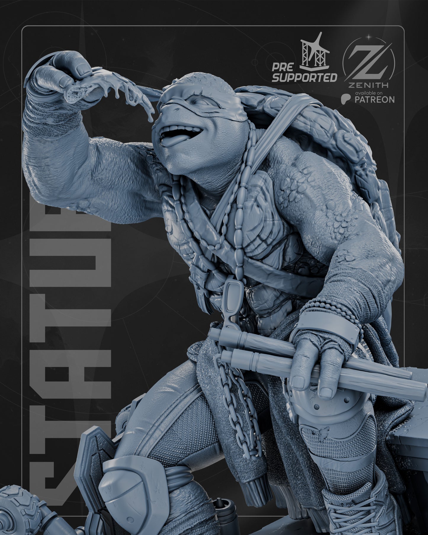 Michelangelo TMNT Statue 3D-Printed Kit