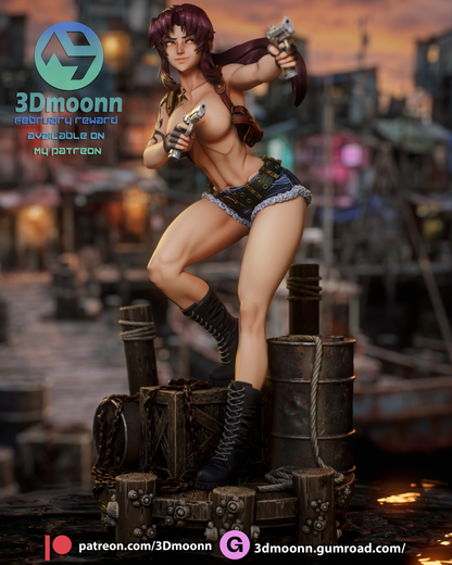 Revy (Black Lagoon) Statue 3D-Printed Kit