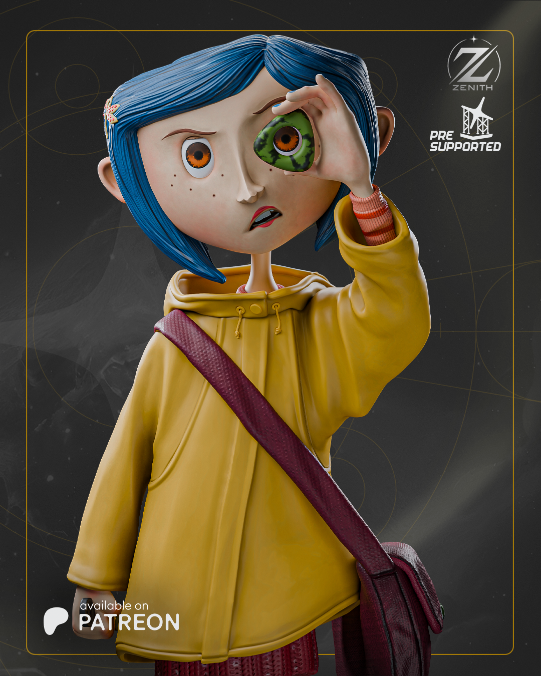 Coraline Statue 3D-Printed Kit