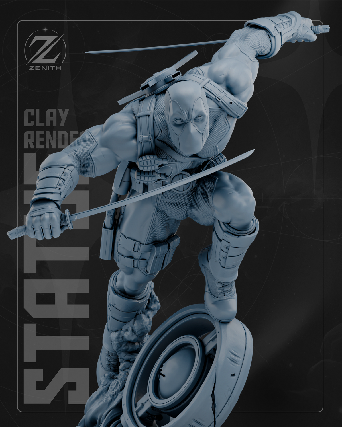 Deadpool Statue 3D-Printed Kit