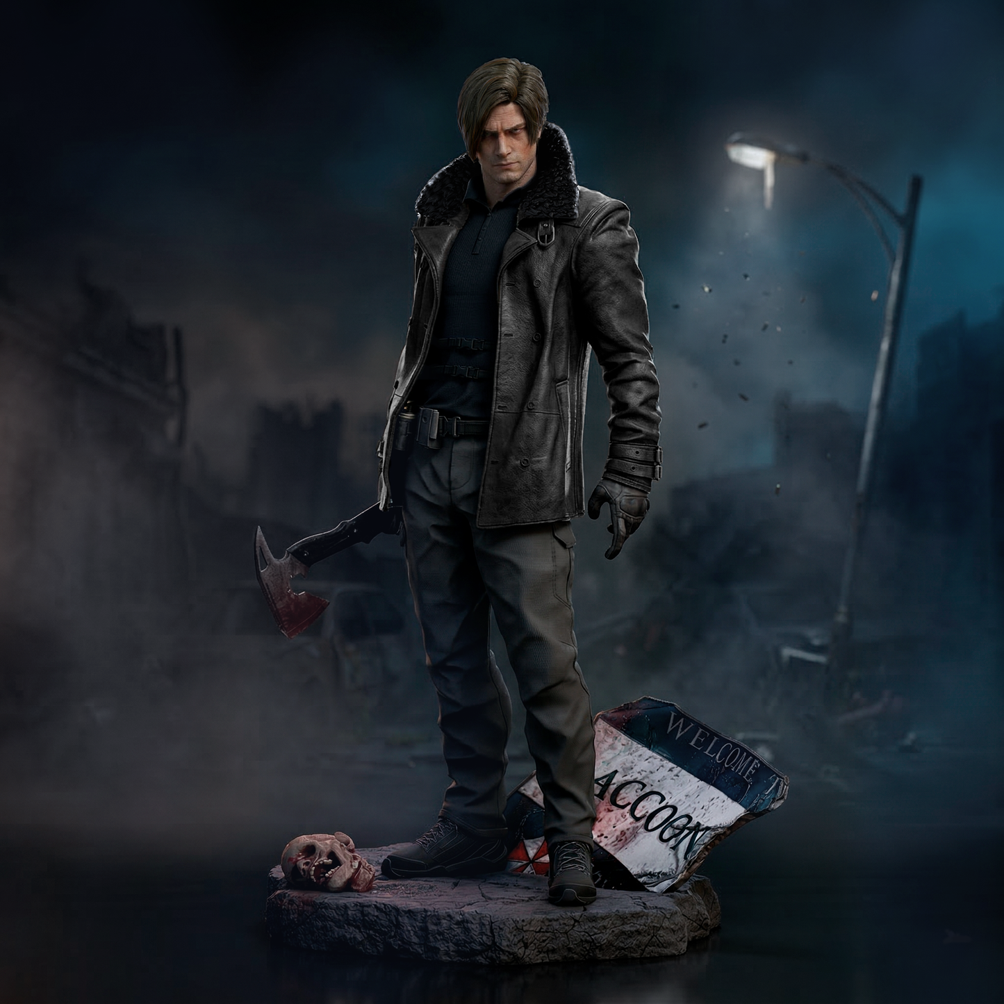 Leon S Kennedy Statue 3D-Printed Kit