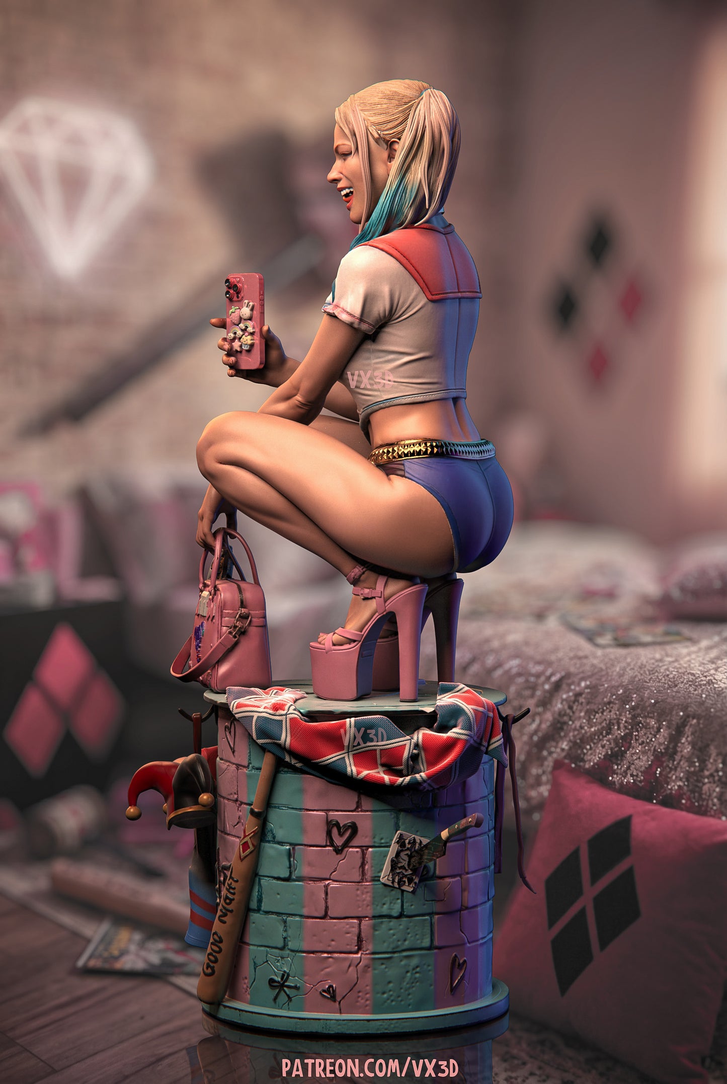 Harley "Trouble In Pink" Statue