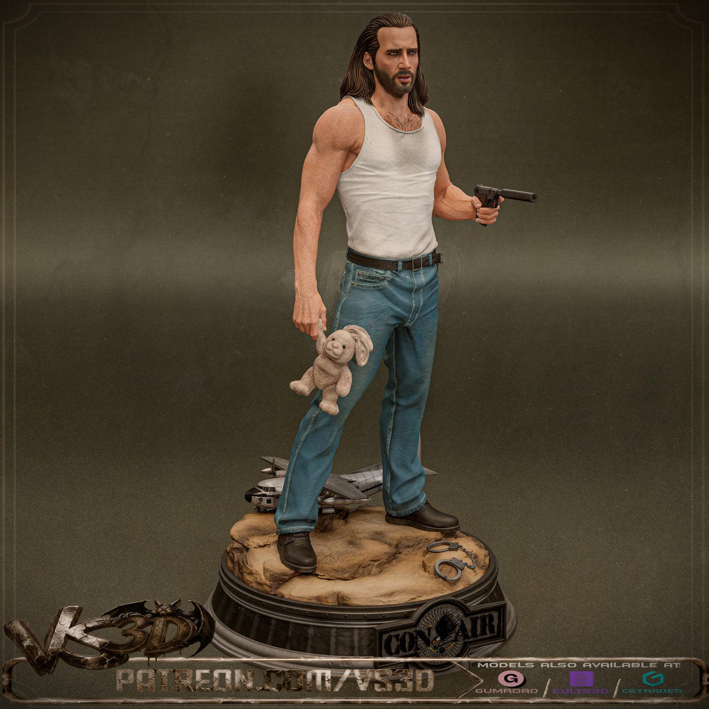 Cameron Poe Con-Air Statue 3D-Printed Kit