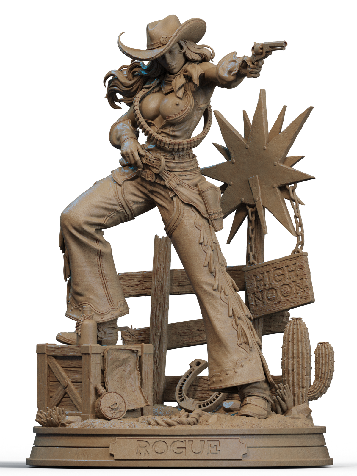 Cowgirl Rogue Statue 3D-Printed Kit