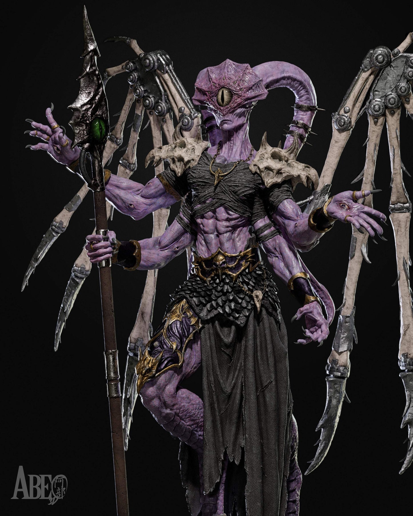 Ninefold Sorcerer Statue 3D-Printed Kit