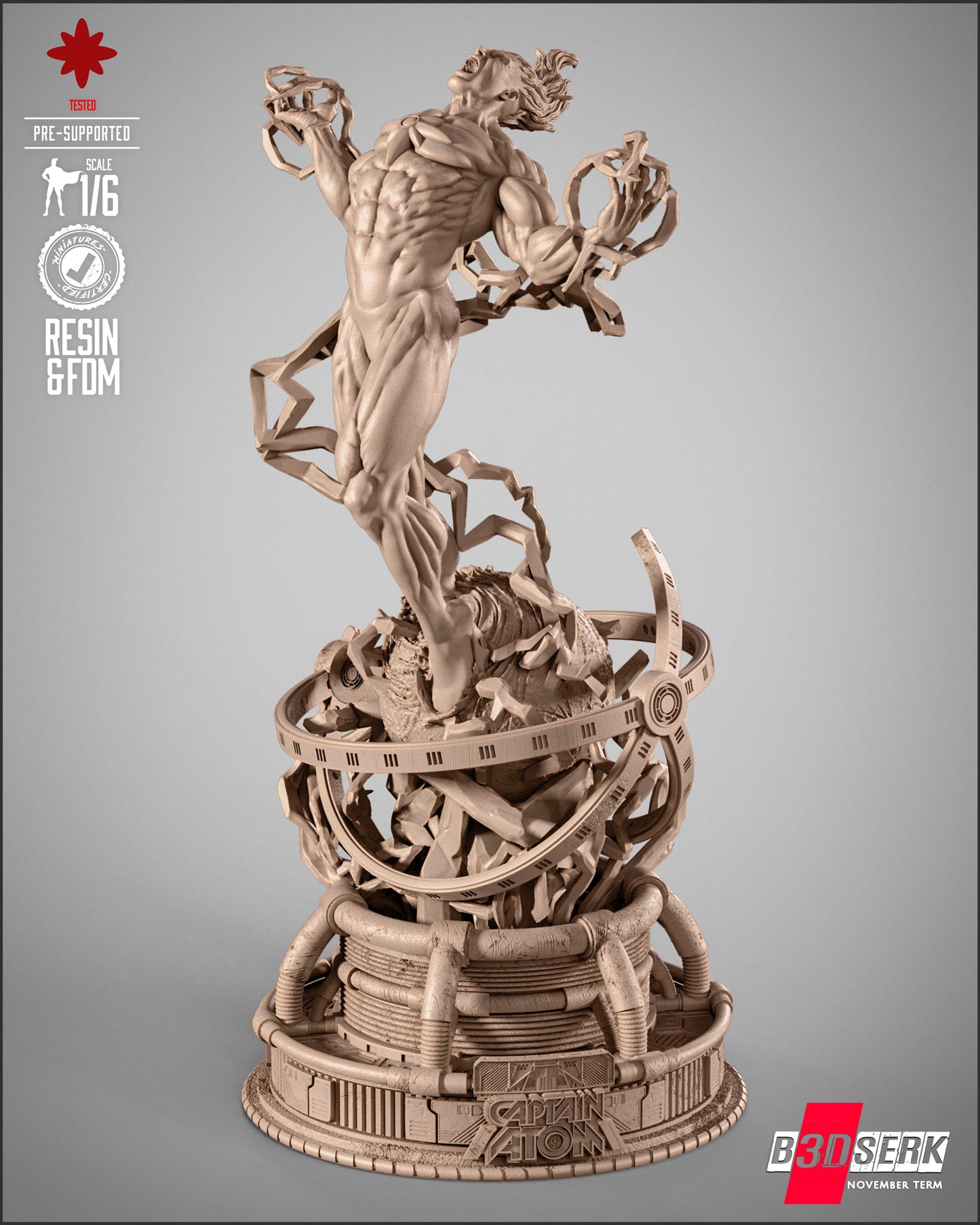 Captain Atom Statue 3D-Printed Kit