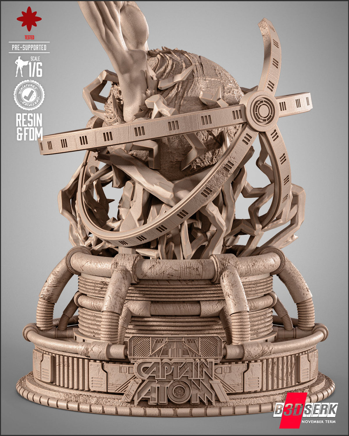 Captain Atom Statue 3D-Printed Kit
