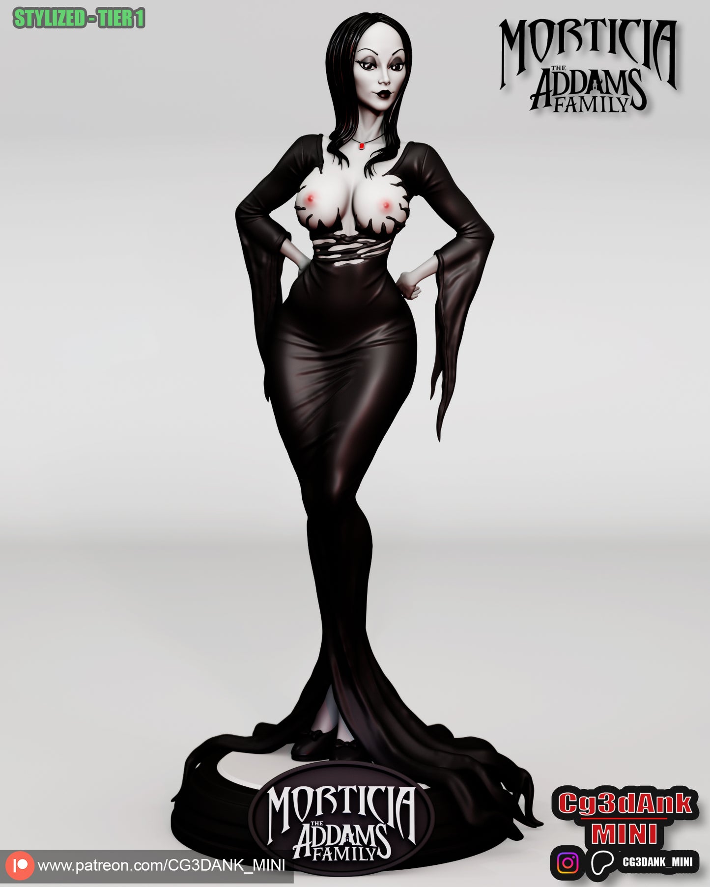 Morticia Addams Statue 3D-Printed Kit