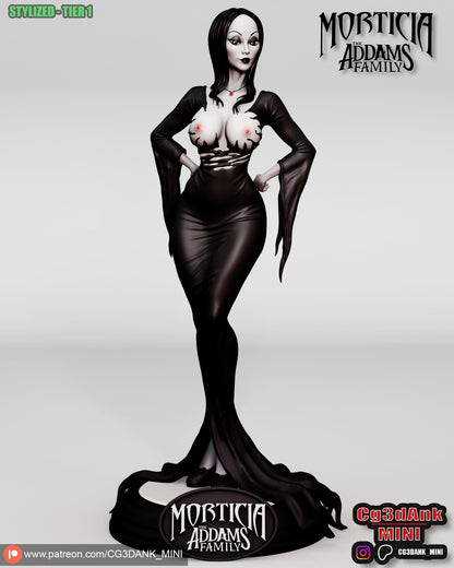 Morticia Addams Statue 3D-Printed Kit