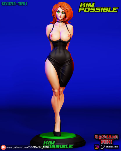 Kim Possible Statue 3D-Printed Kit
