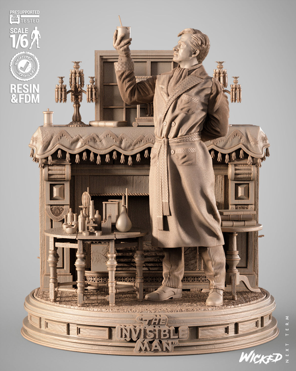 The Invisible Man Statue 3D-Printed Kit