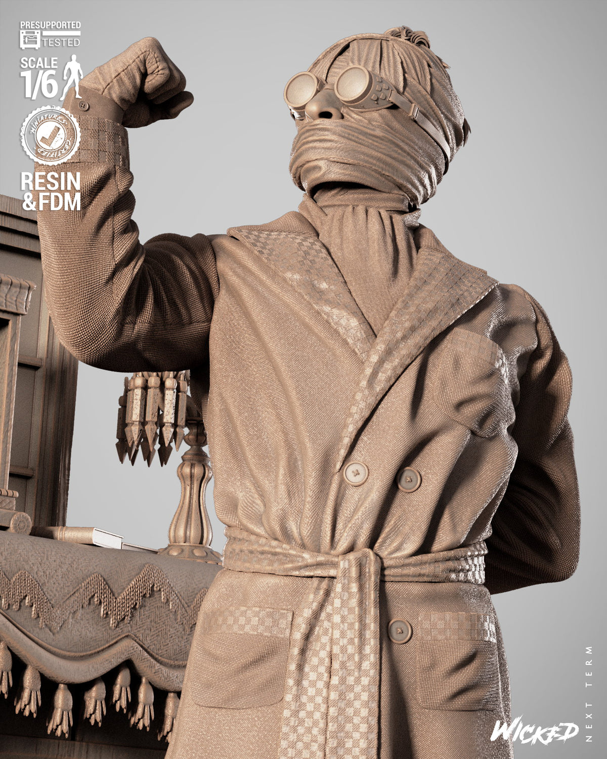 The Invisible Man Statue 3D-Printed Kit