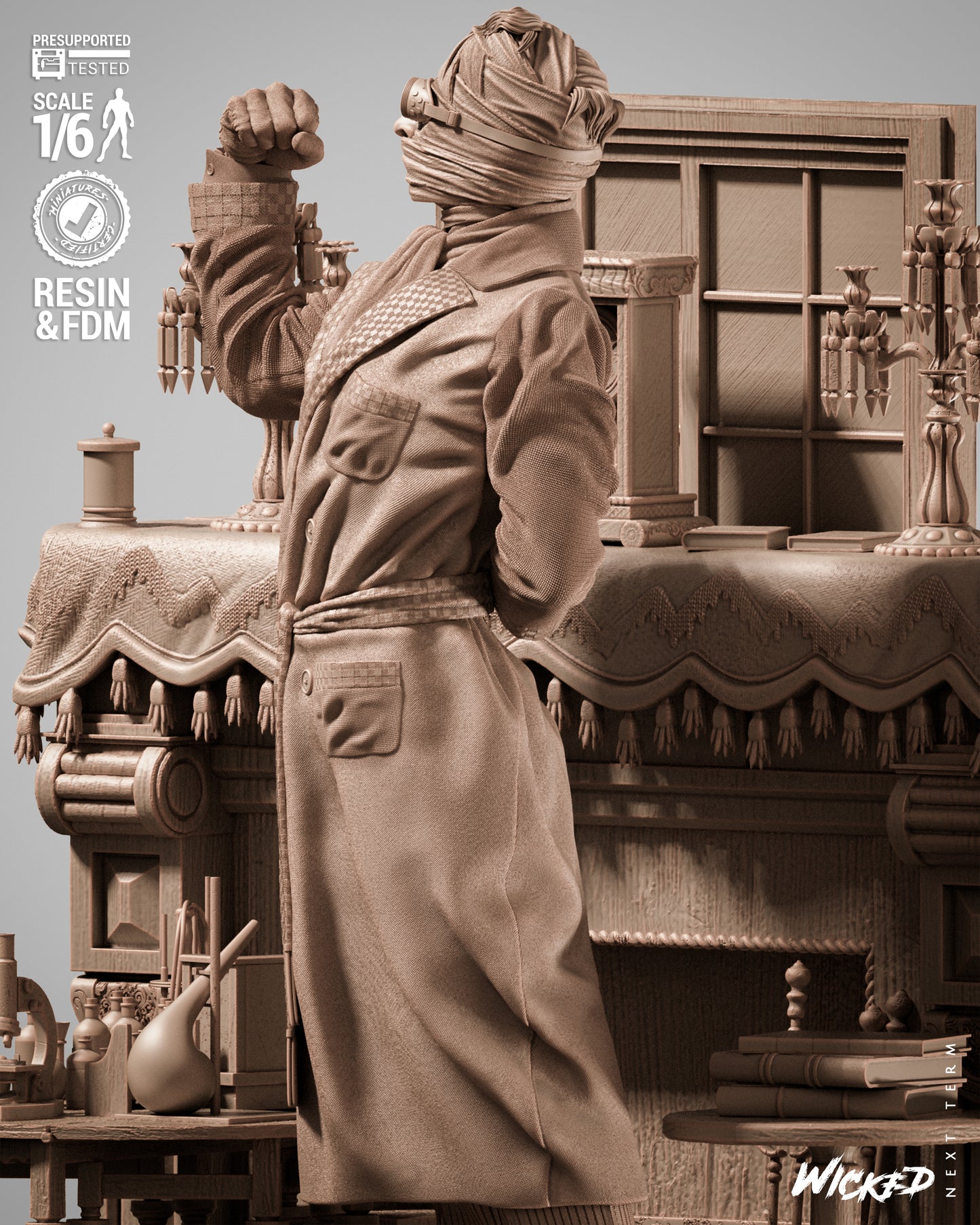 The Invisible Man Statue 3D-Printed Kit