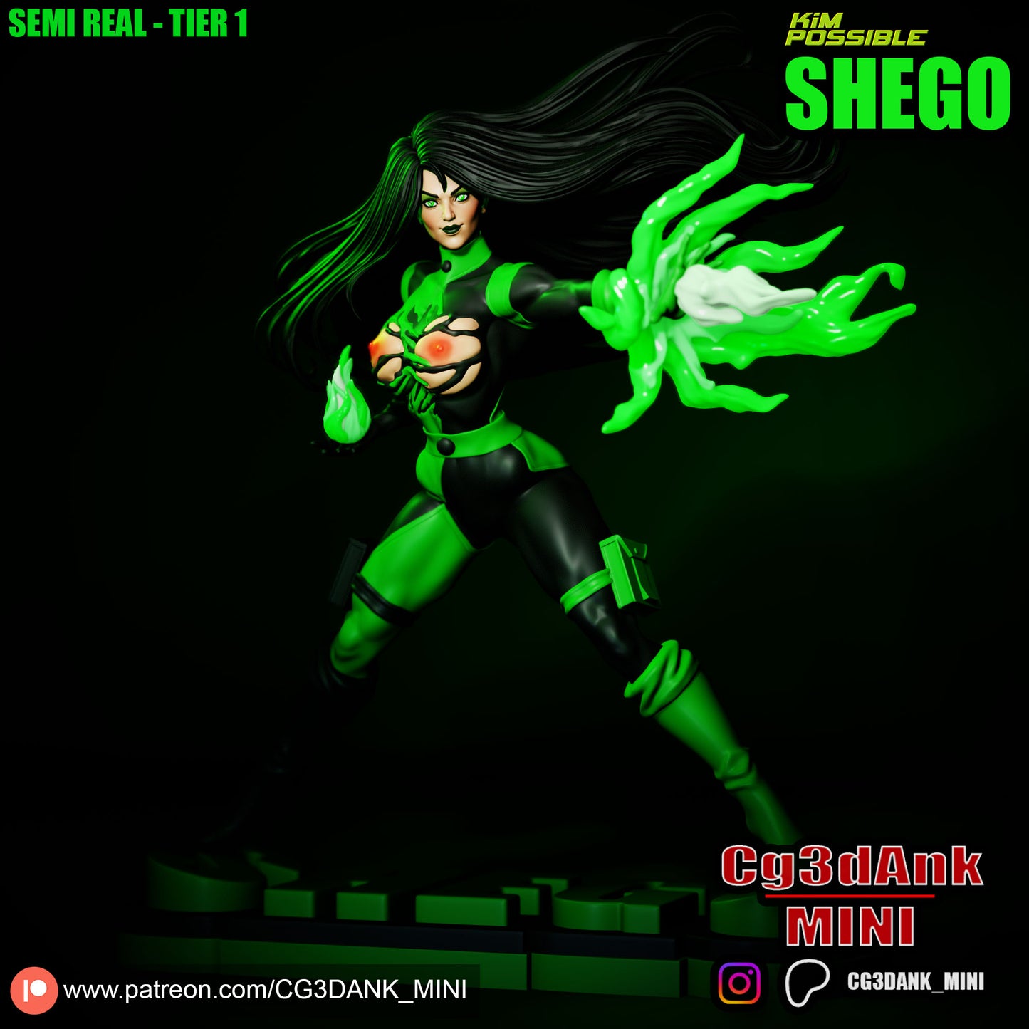 Shego Statue 3D-Printed Kit