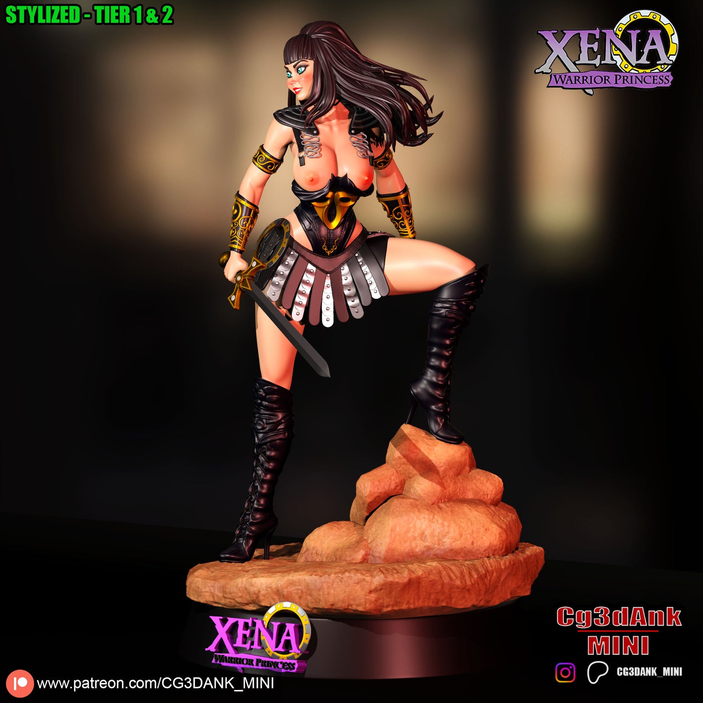 Xena - Warrior Parincess Statue 3D-Printed Kit