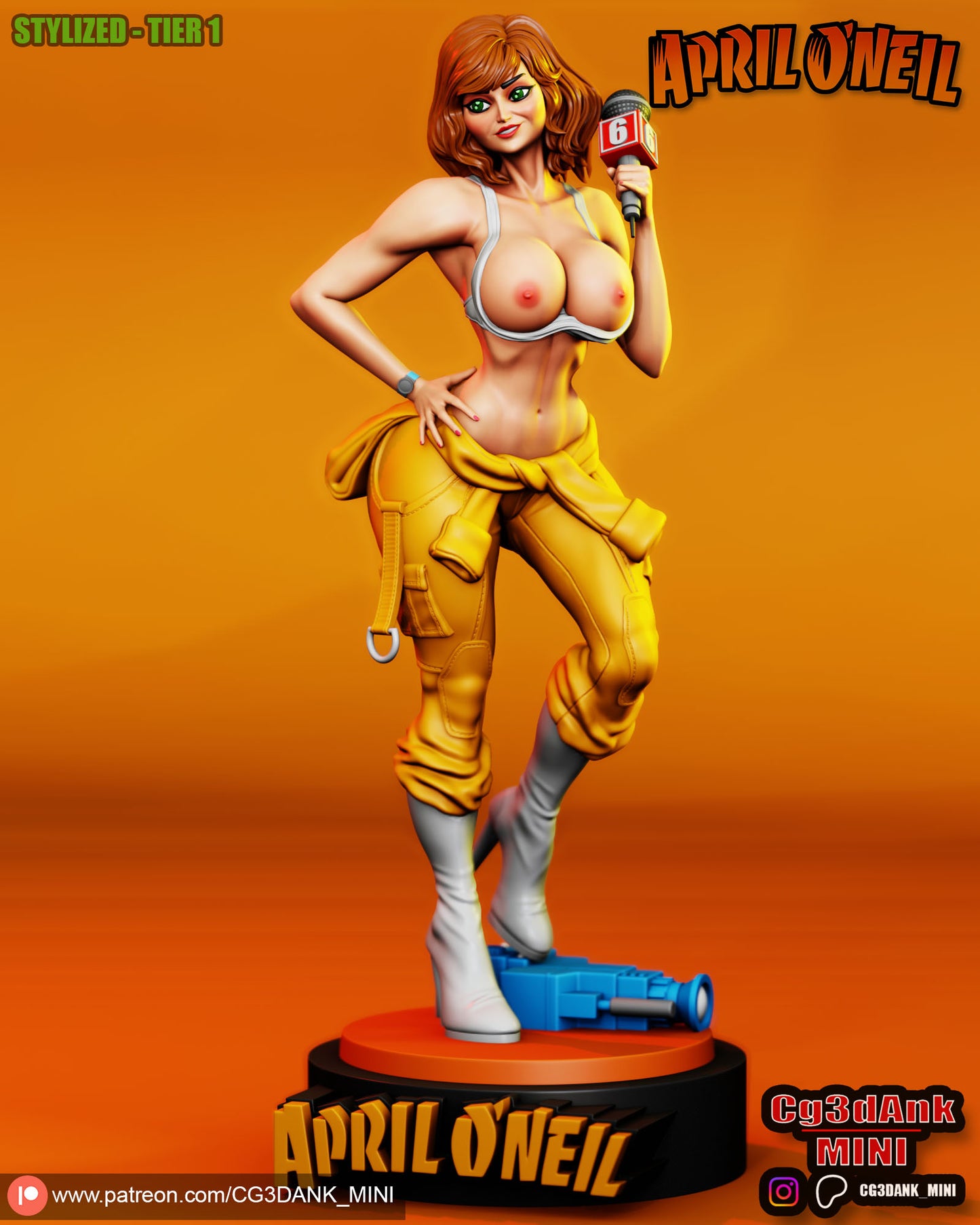 April O'Neil Statue 3D-Printed Kit