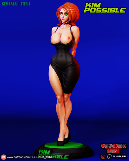 Kim Possible Statue 3D-Printed Kit