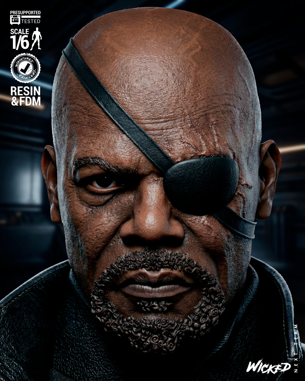 Nick Fury Statue 3D-Printed Kit