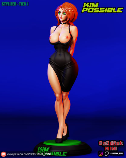 Kim Possible Statue 3D-Printed Kit