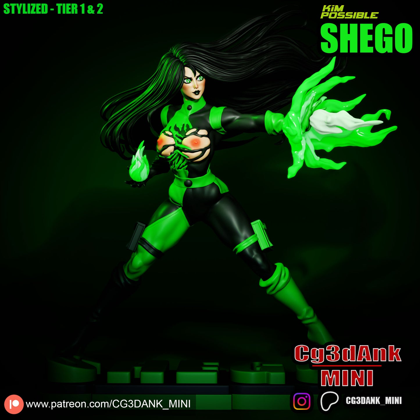 Shego Statue 3D-Printed Kit
