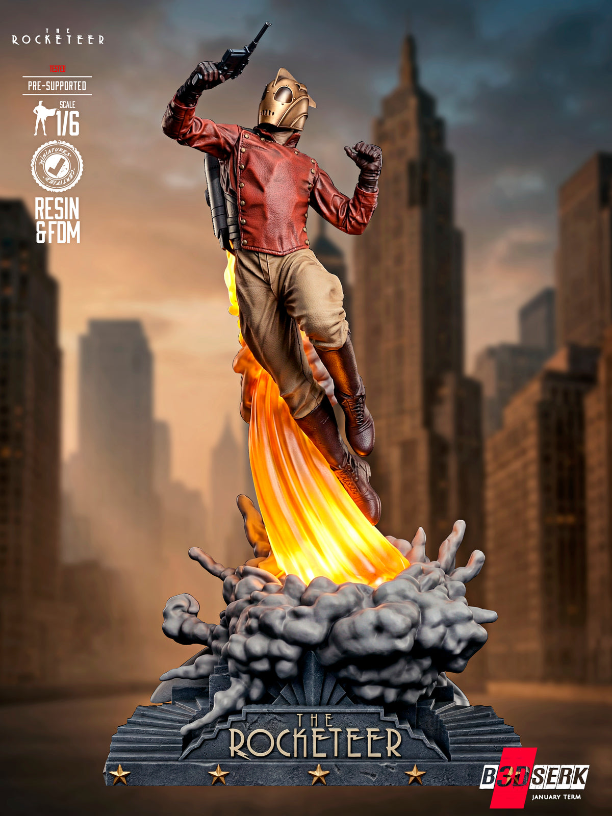Rocketeer Statue 3D-Printed Kit