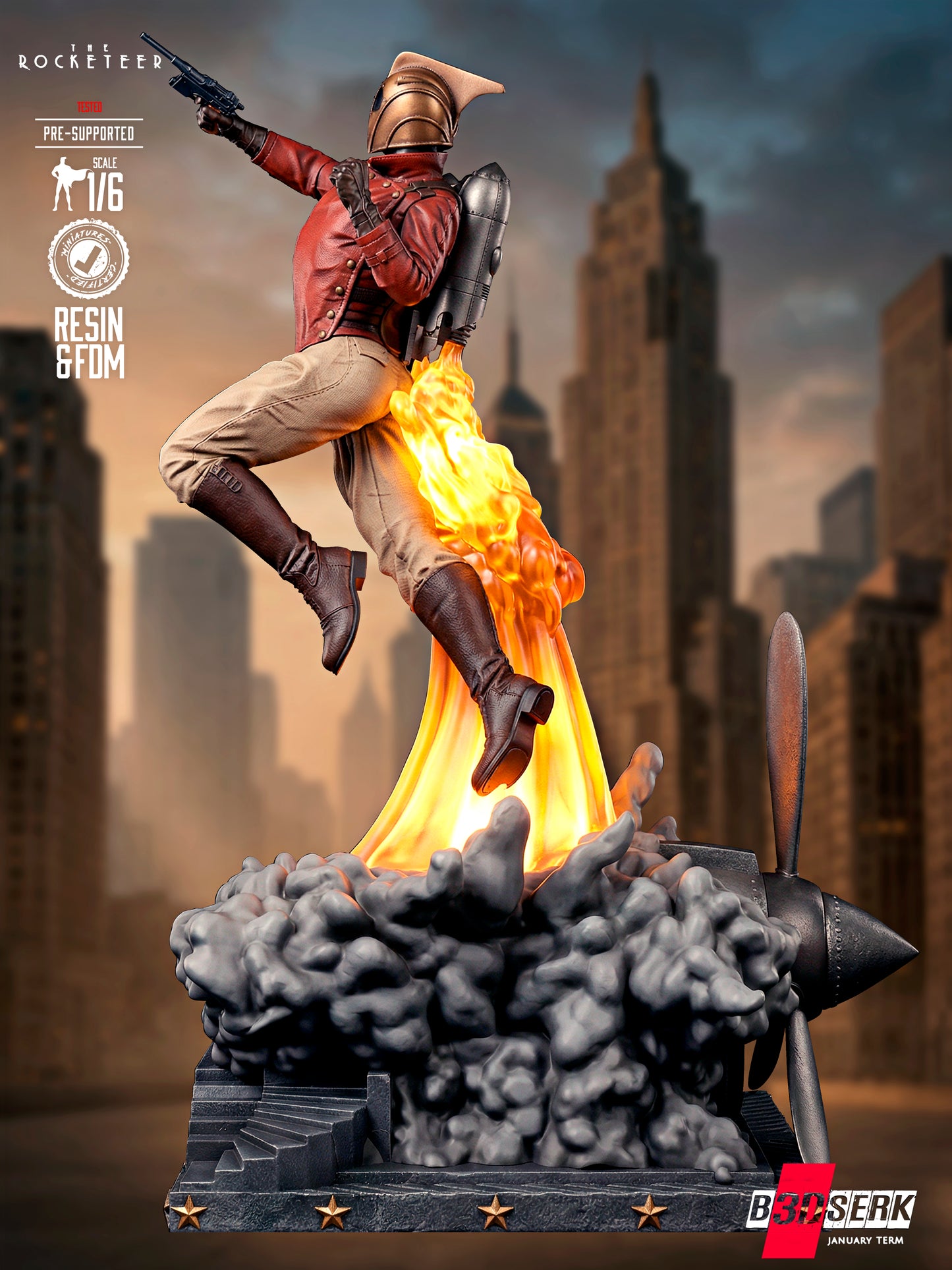 Rocketeer Statue 3D-Printed Kit