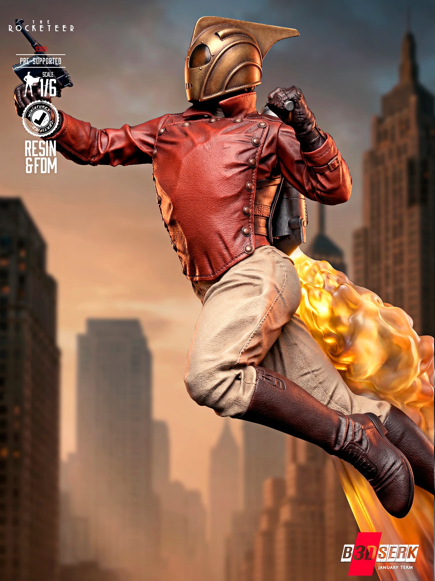 Rocketeer Statue 3D-Printed Kit