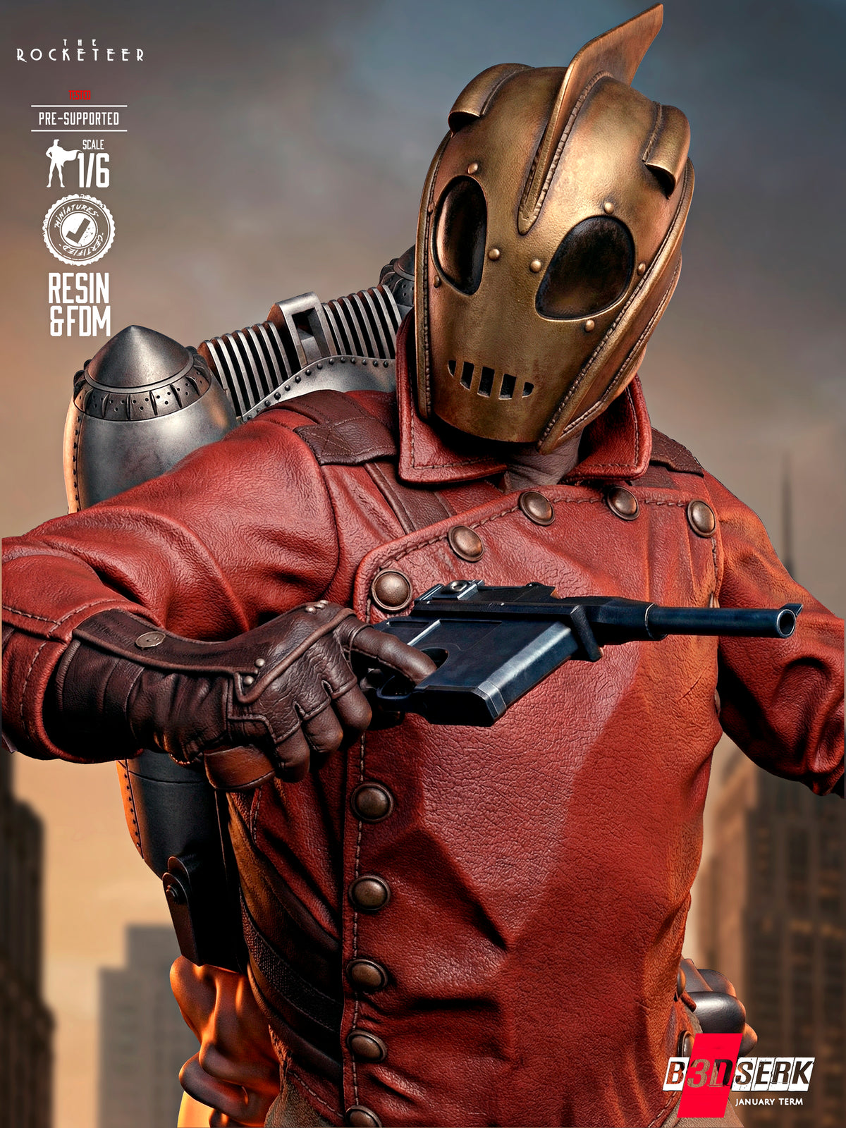 Rocketeer Statue 3D-Printed Kit