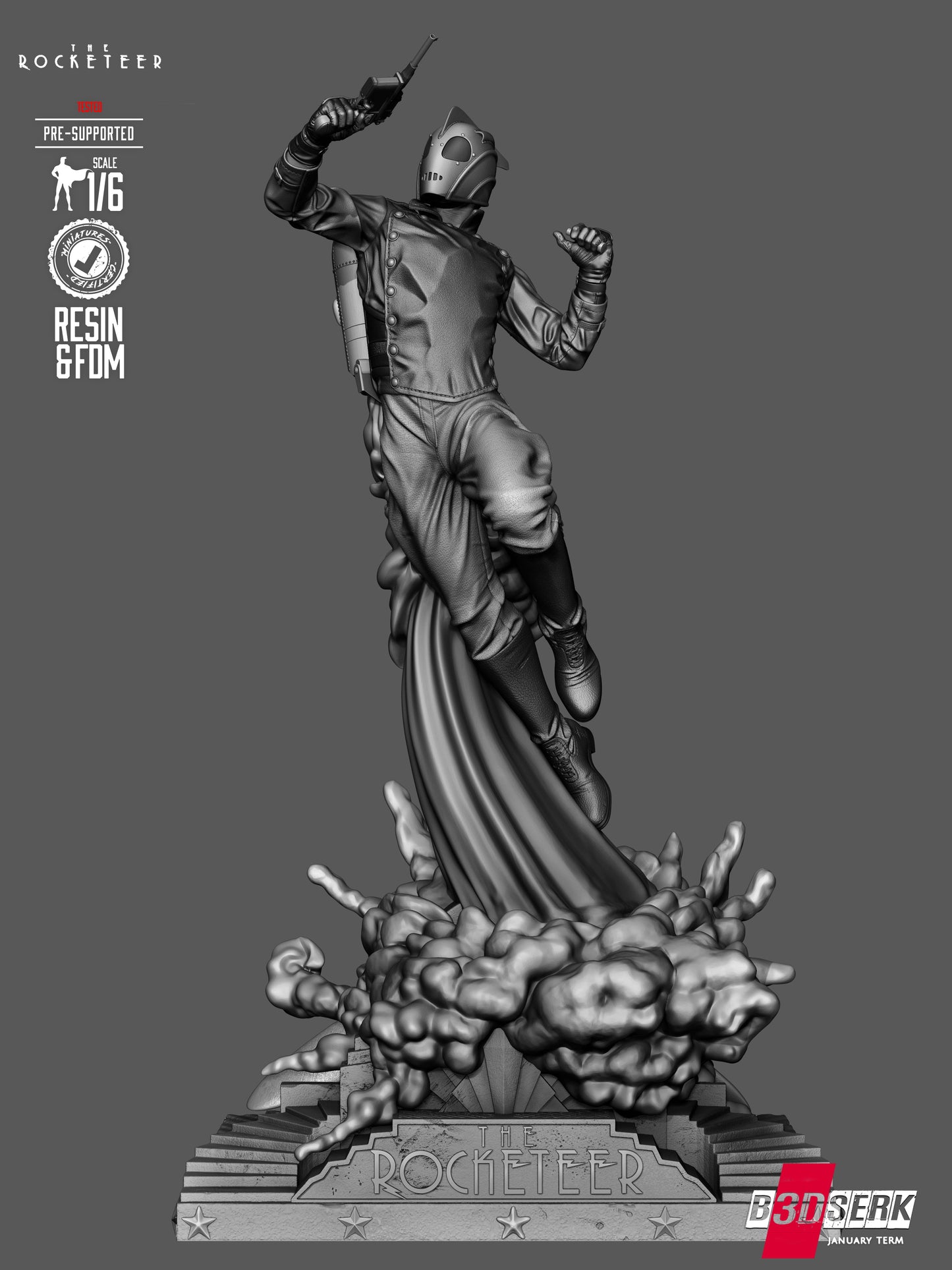 Rocketeer Statue 3D-Printed Kit