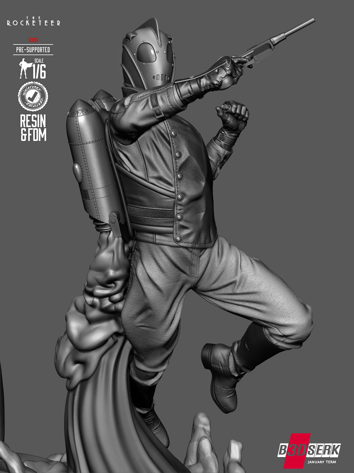 Rocketeer Statue 3D-Printed Kit