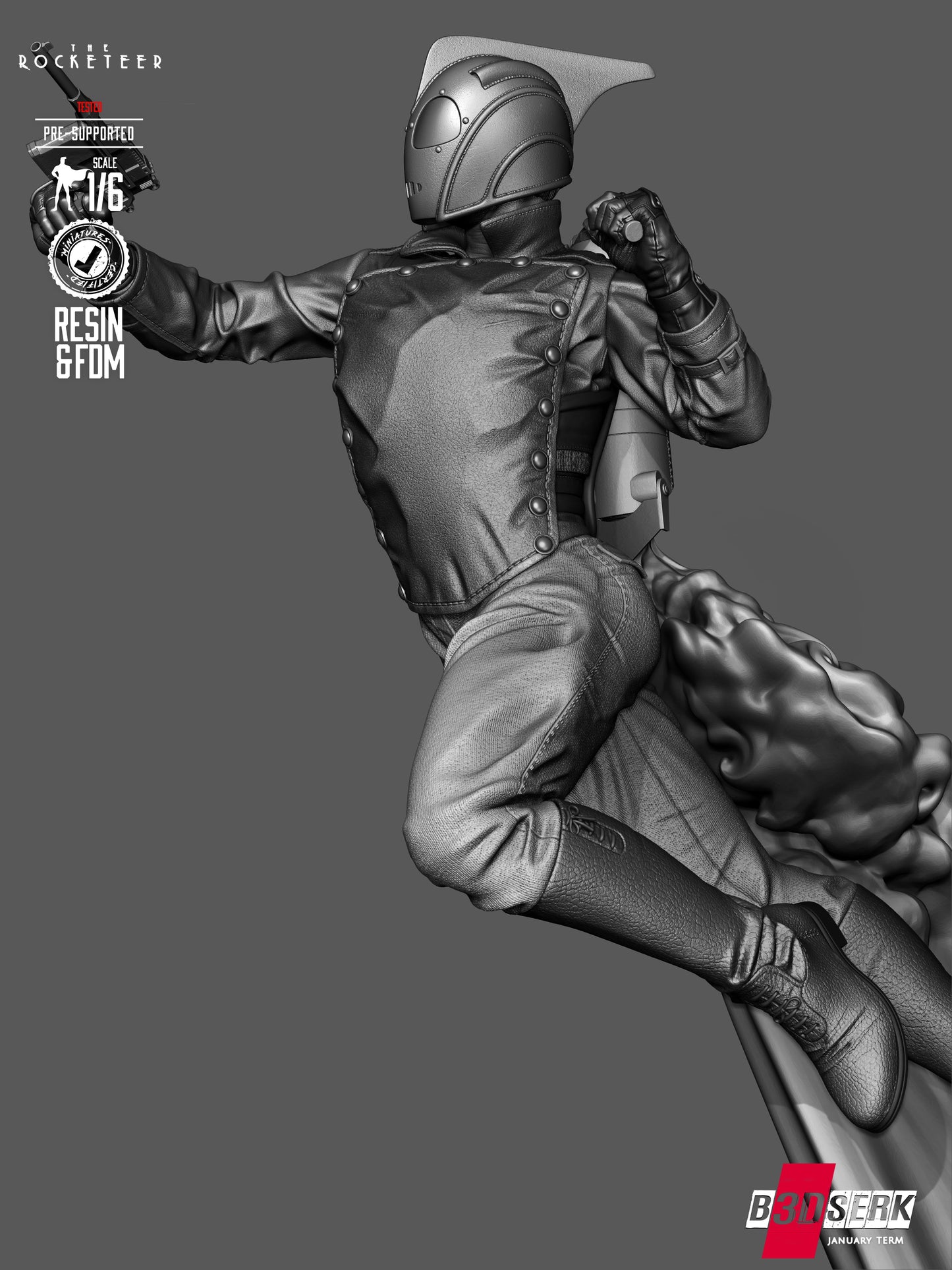 Rocketeer Statue 3D-Printed Kit