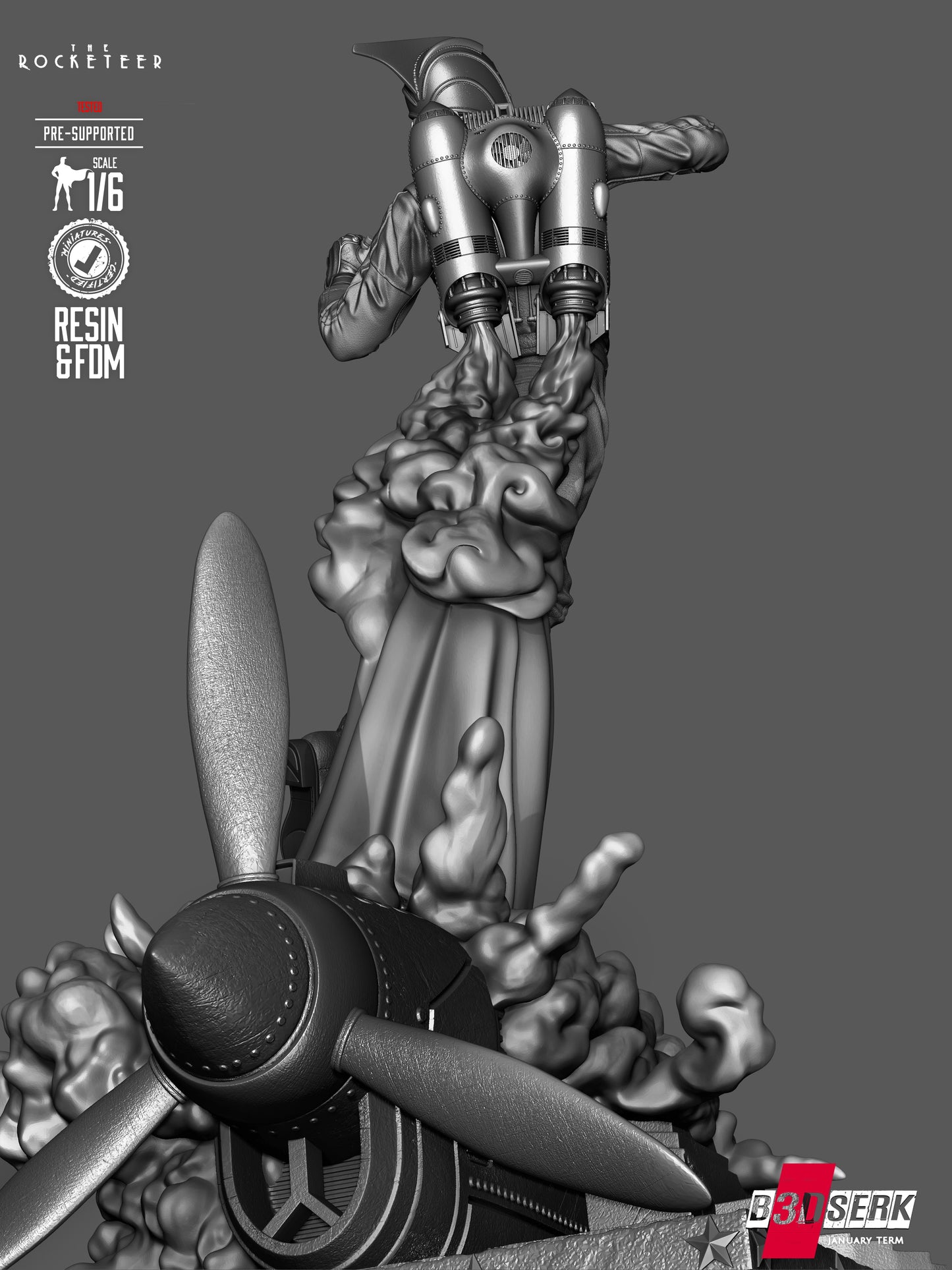 Rocketeer Statue 3D-Printed Kit