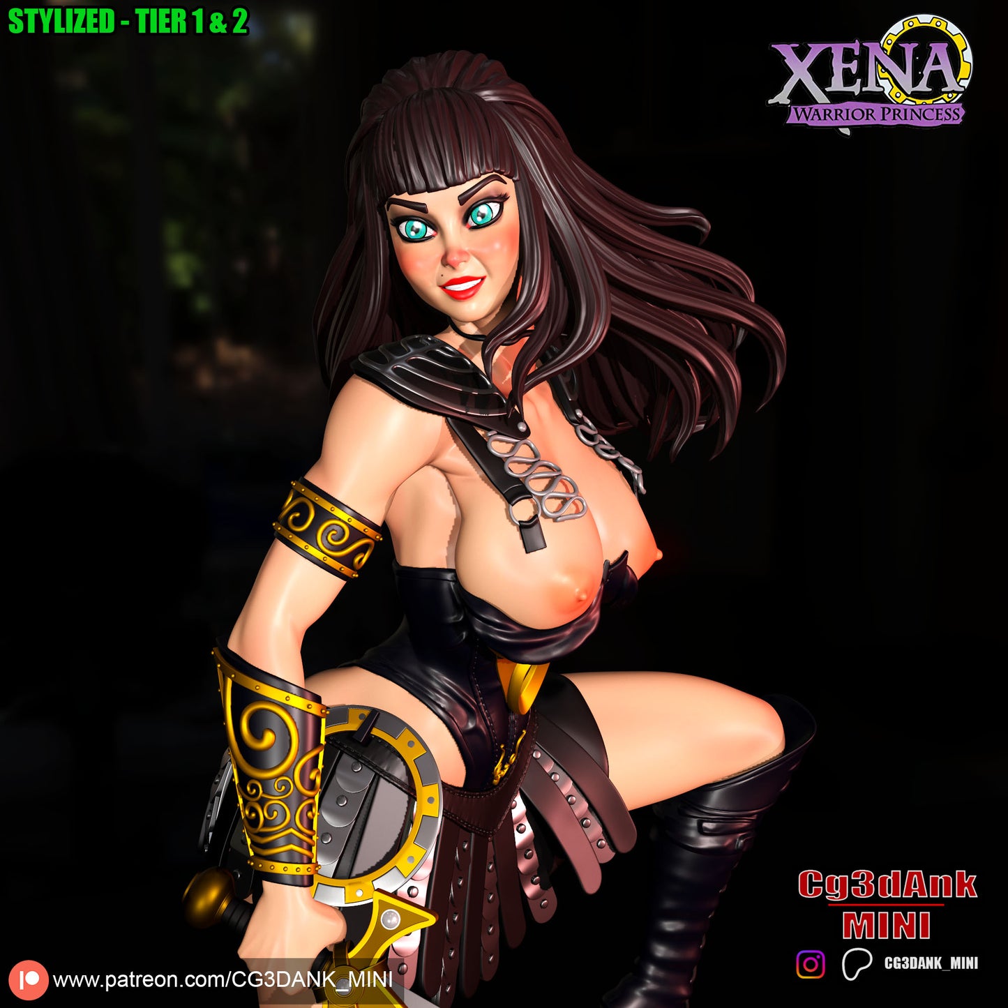 Xena - Warrior Parincess Statue 3D-Printed Kit