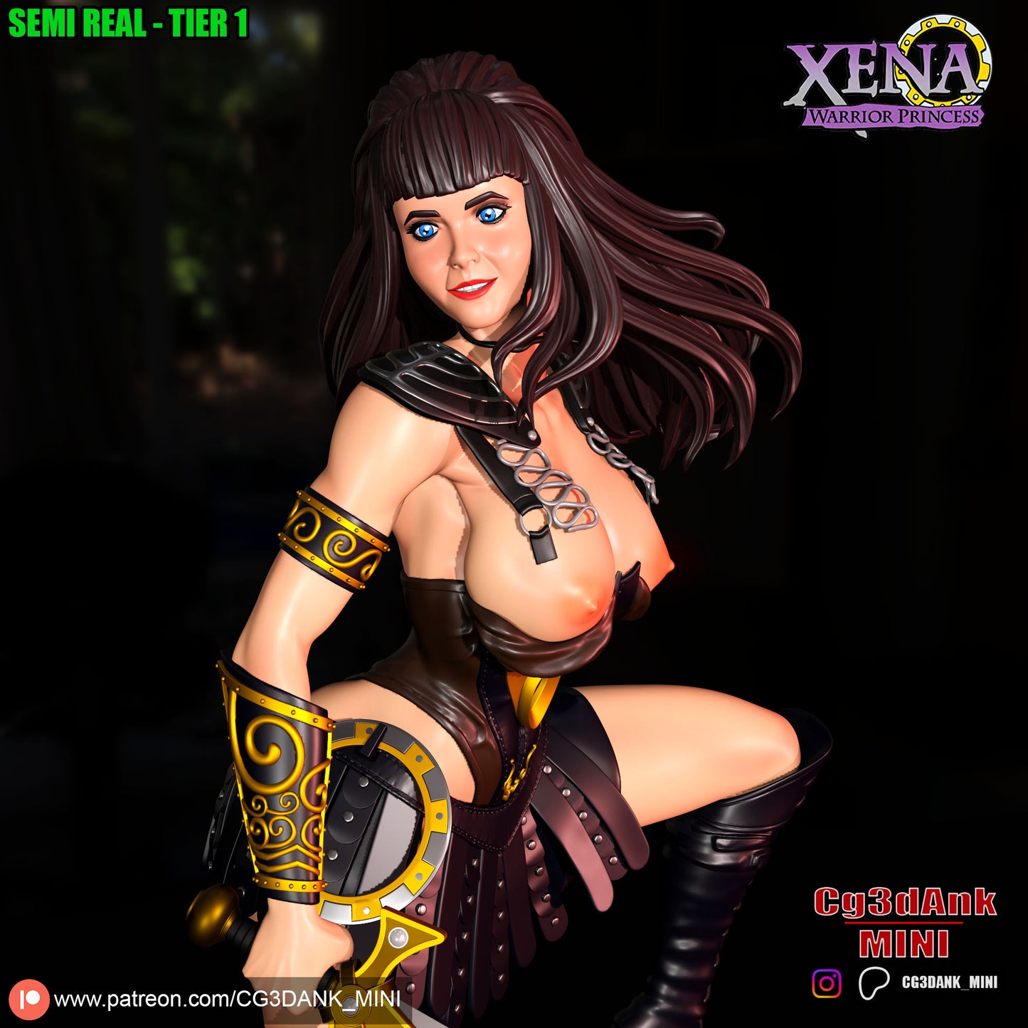 Xena - Warrior Parincess Statue 3D-Printed Kit