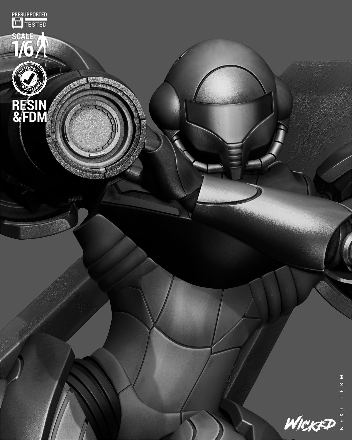 Samus (Suit Variant) Statue 3D-Printed Kit