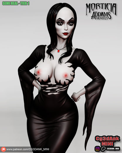 Morticia Addams Statue 3D-Printed Kit
