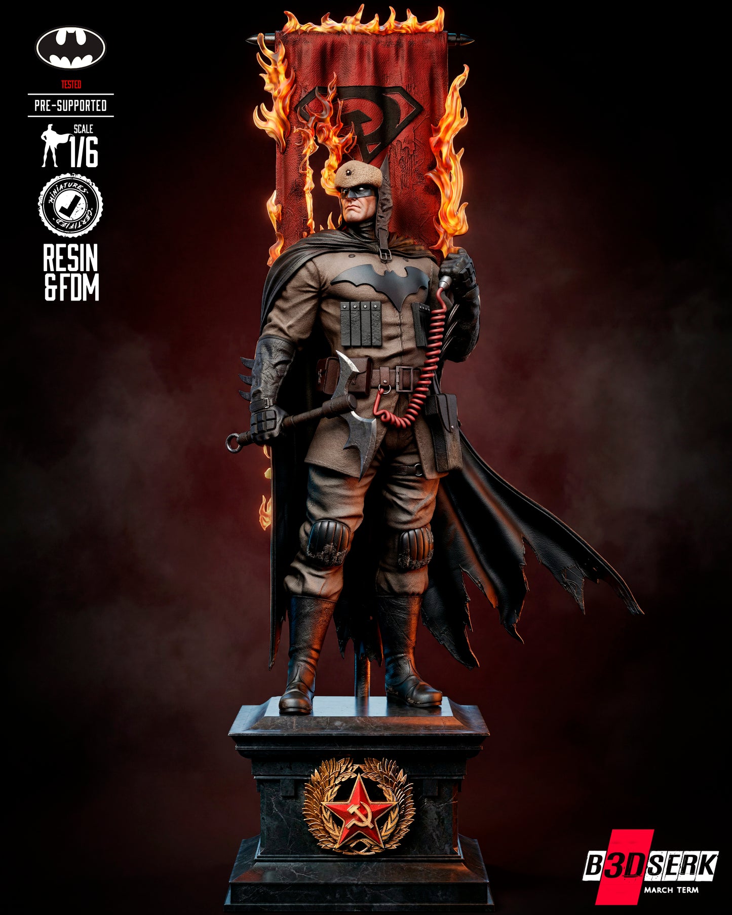 Batman Red Son Statue 3D-Printed Kit
