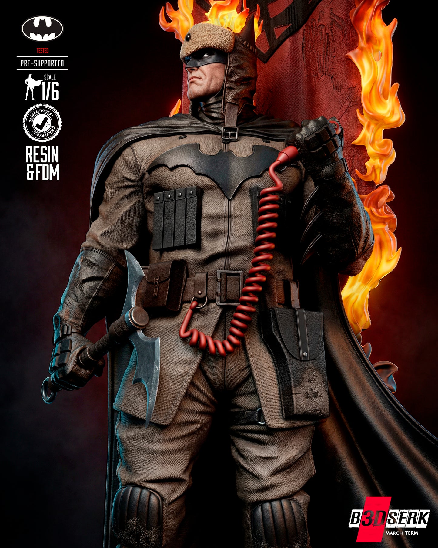 Batman Red Son Statue 3D-Printed Kit