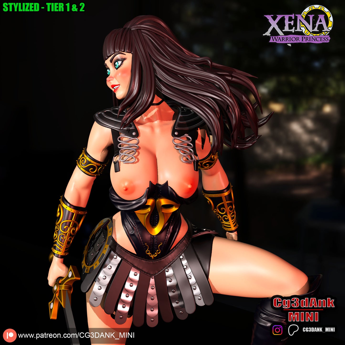 Xena - Warrior Parincess Statue 3D-Printed Kit