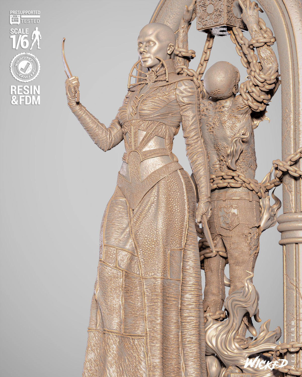 Female Cenobite Statue 3D-Printed Kit