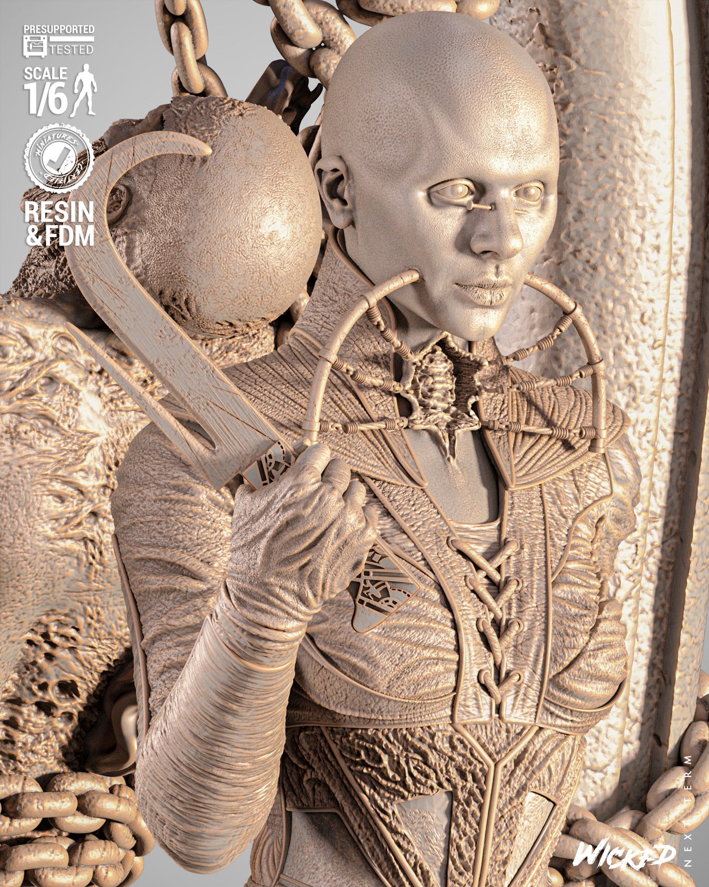 Female Cenobite Statue 3D-Printed Kit