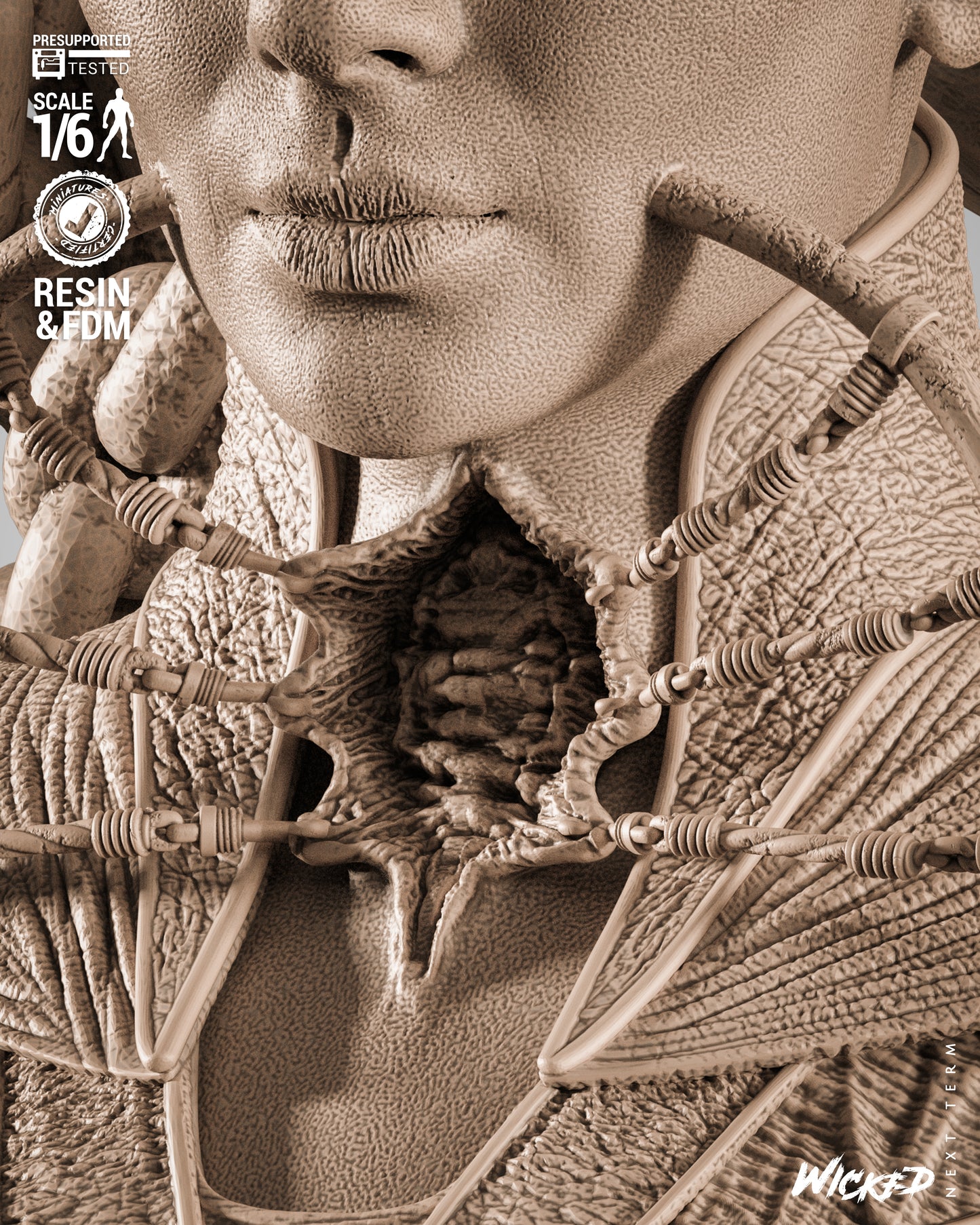 Female Cenobite Statue 3D-Printed Kit