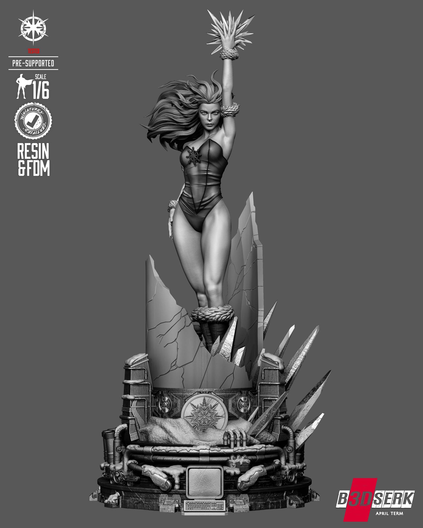 Killer Frost Statue 3D-Printed Kit