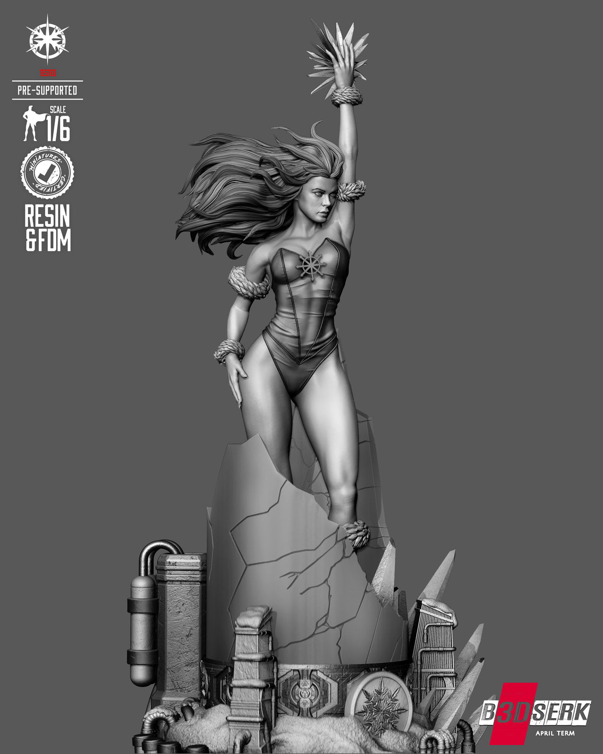 Killer Frost Statue 3D-Printed Kit