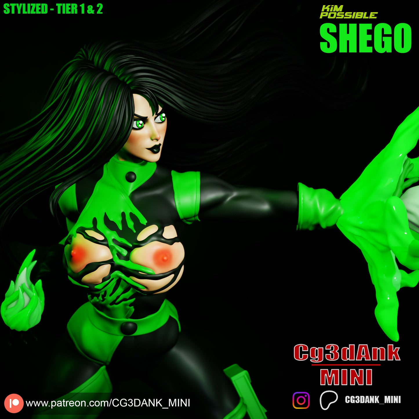 Shego Statue 3D-Printed Kit