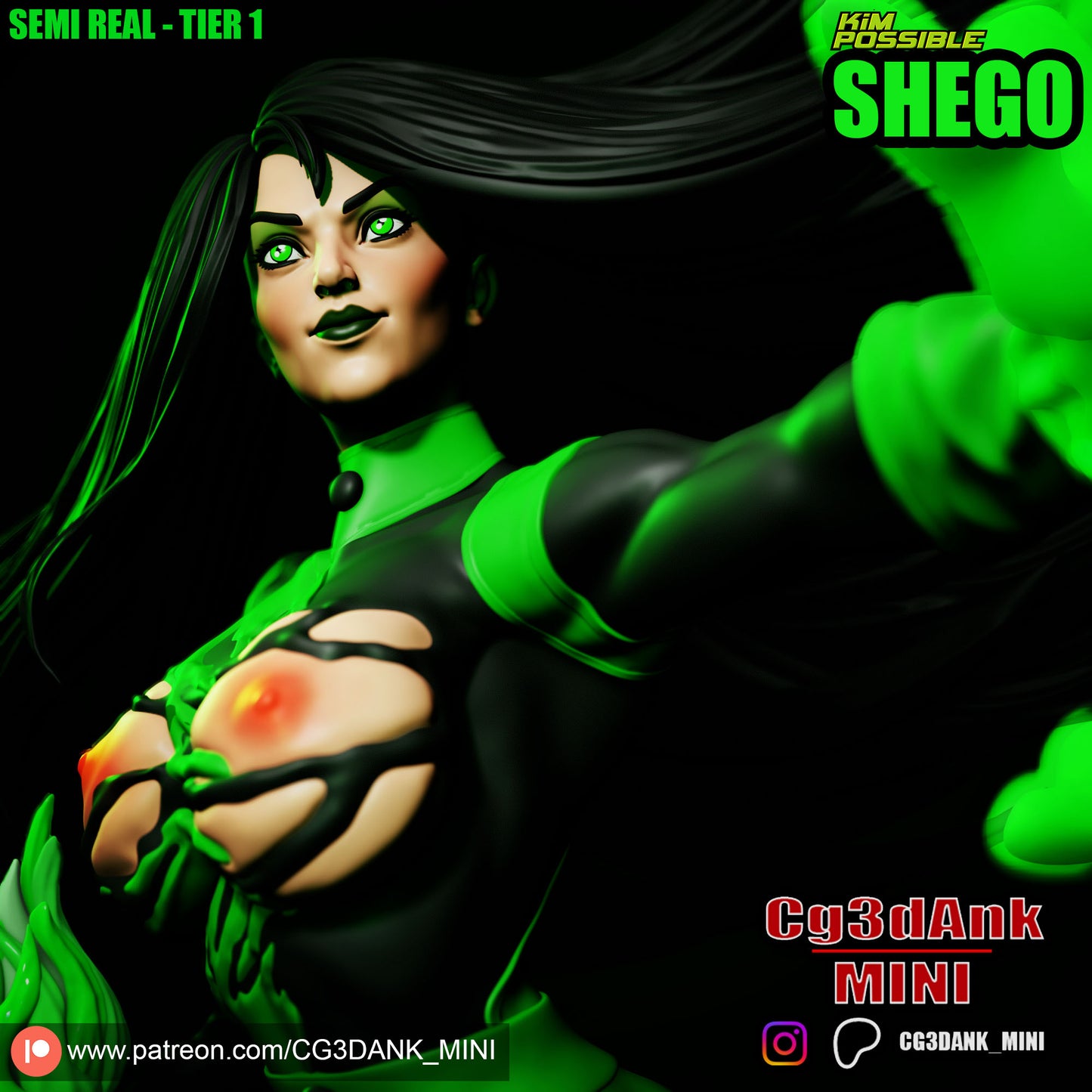 Shego Statue 3D-Printed Kit