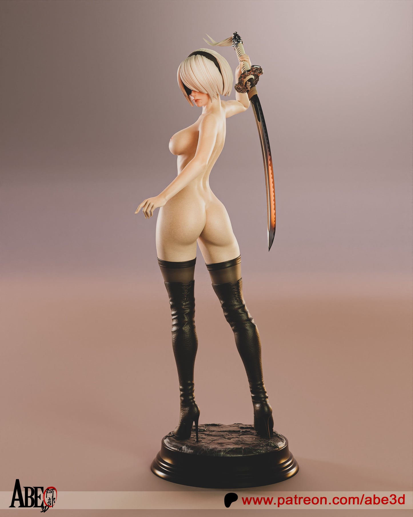 2B YoRHa Statue 3D-Printed Kit