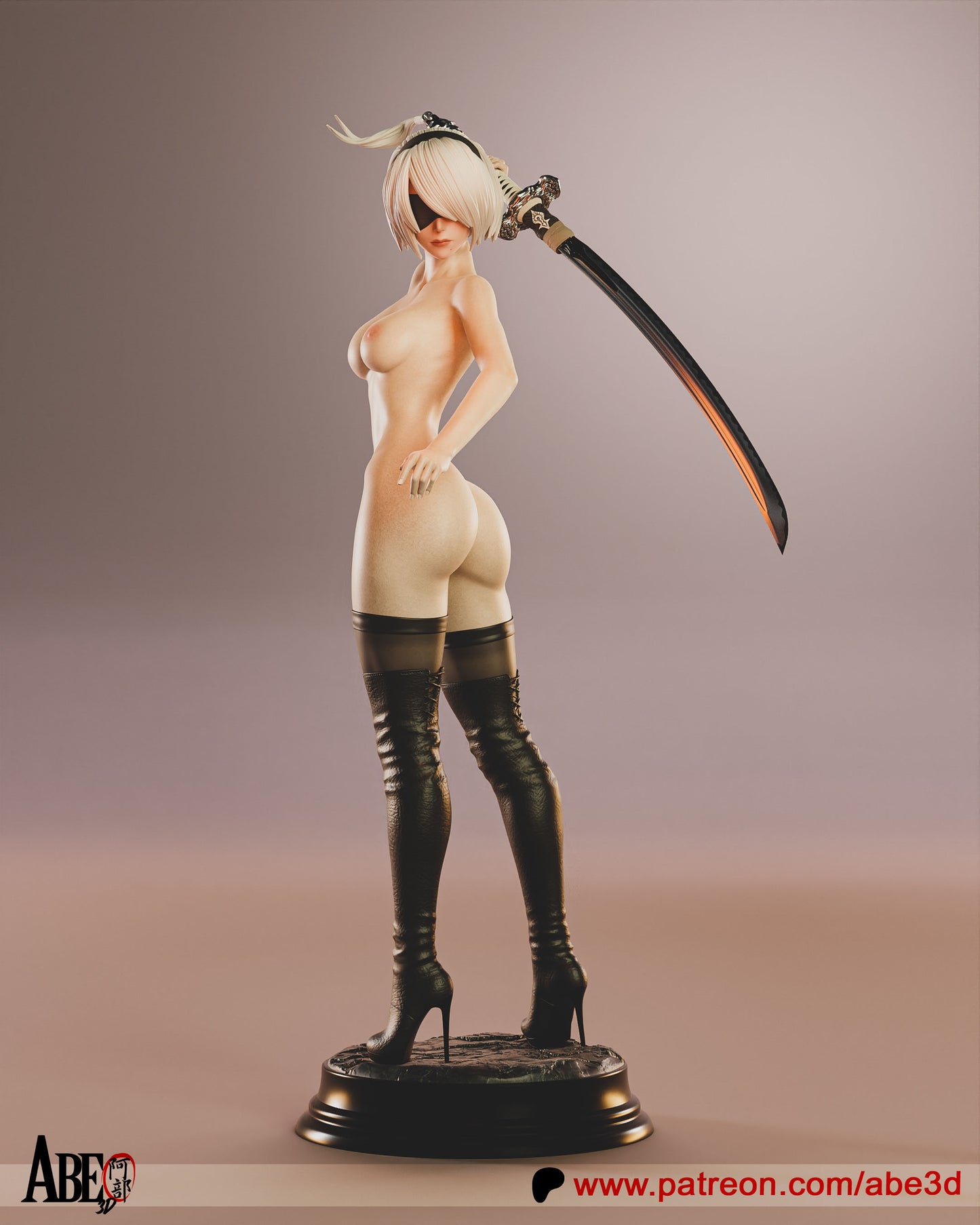 2B YoRHa Statue 3D-Printed Kit