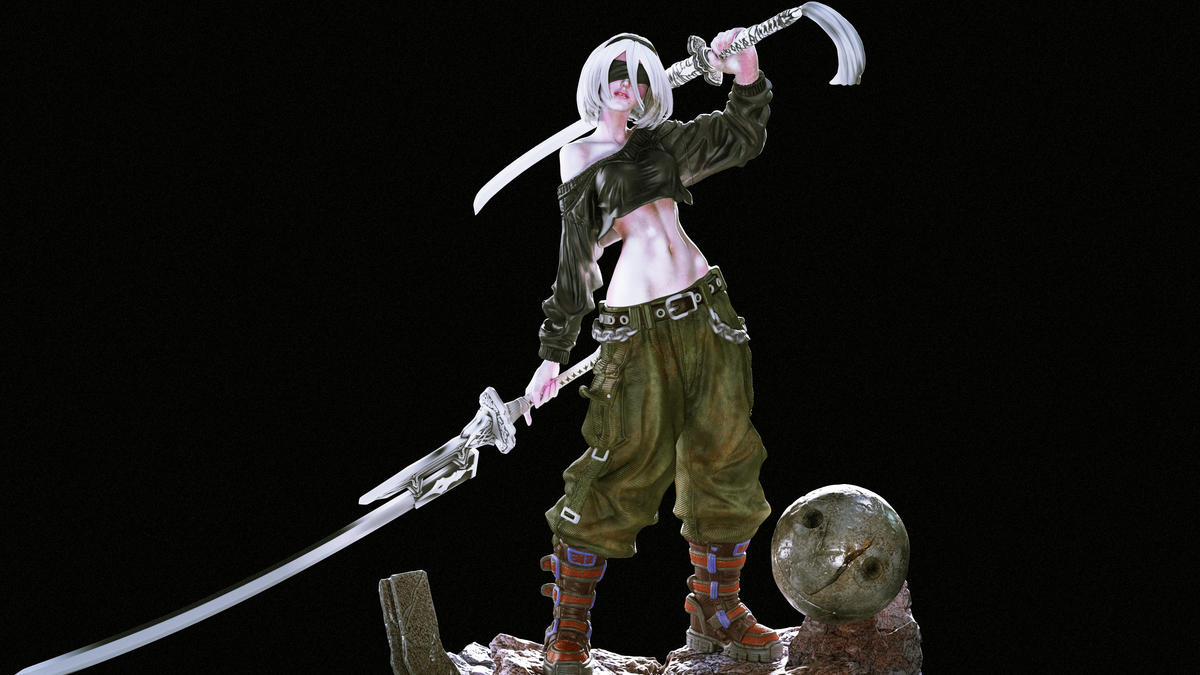 2B Statue 3D-Printed Kit